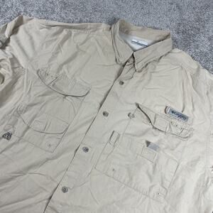 Columbia PFG Button Up Shirt Mens Extra Large Performance Fishing Vented Mesh